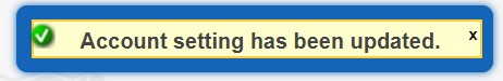Image showing "Account setting has been updated" Message